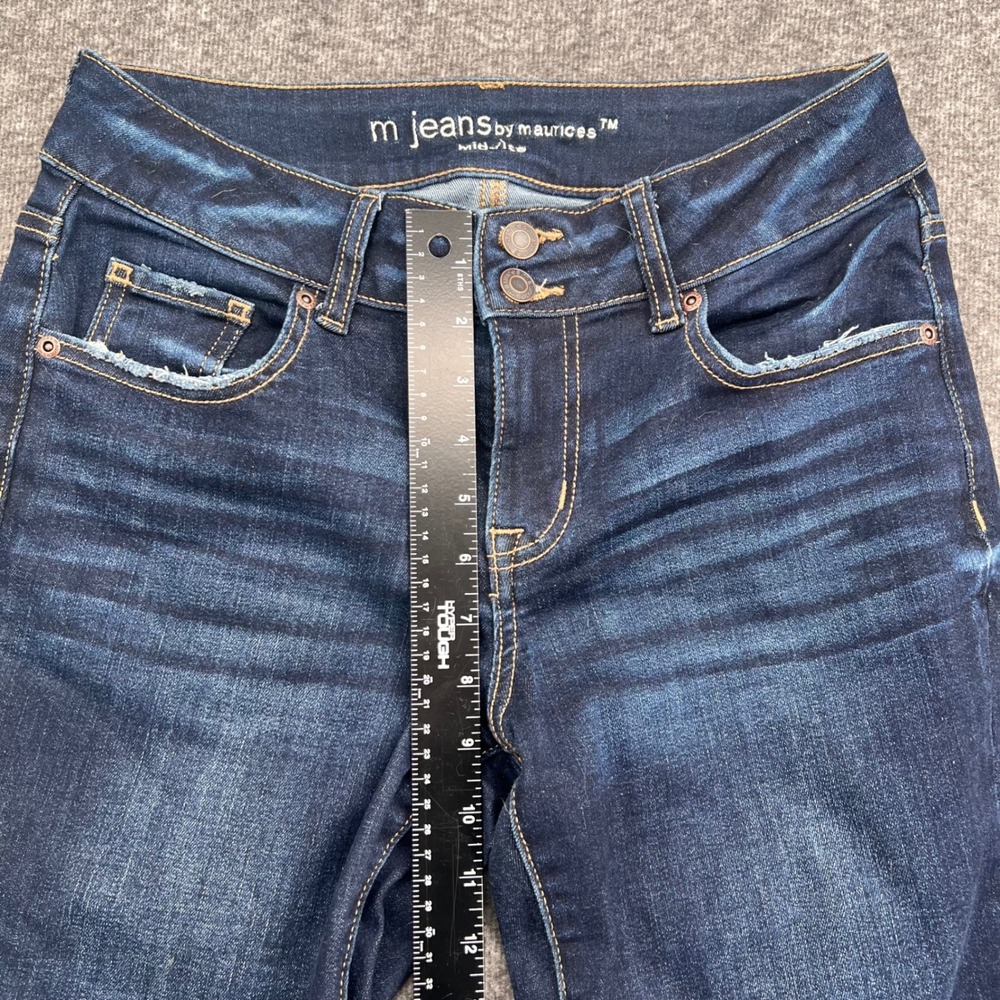 m jeans by maurices Womens Mid Rise Skinny Jeans Dark Wash Blue Size S Stretch - Picture 10 of 12